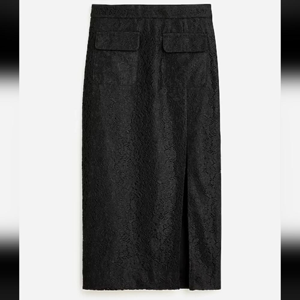 J. Crew Black Lace Pencil Skirt